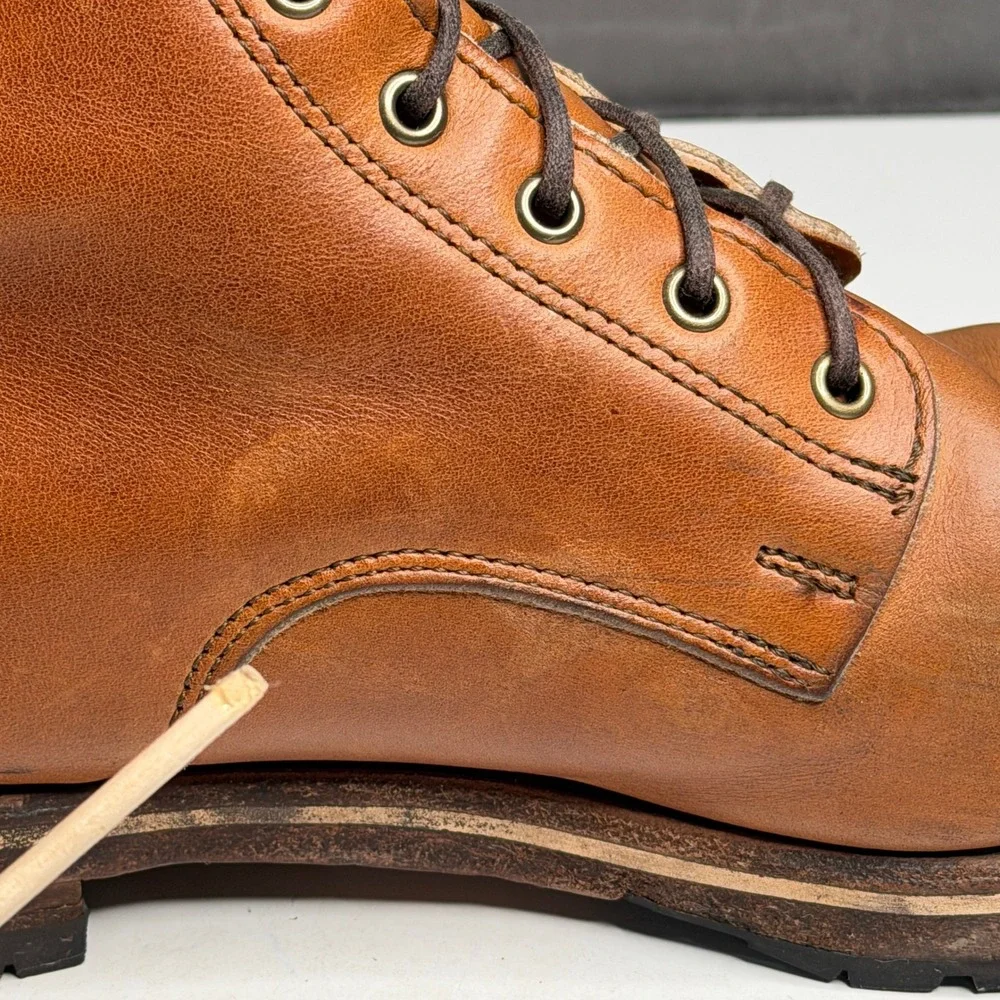 Men's Tan Leather Lace-Up Boots - Picture 10 of 13